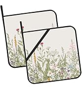 Vintage Wild Flower Pot Holders for Kitchen Heat Resistant Pot Holders Set of 2 Oven Hot Pads Pot...