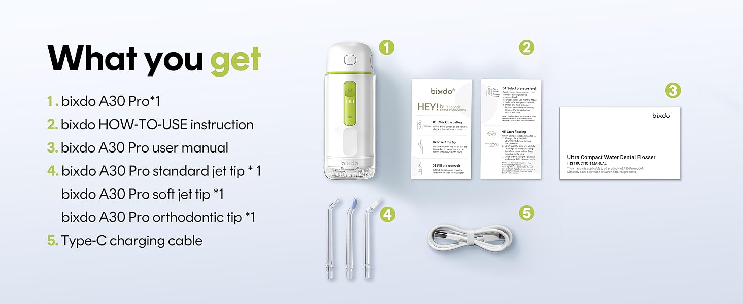 bixdo A30 PE Travel Size Water Flosser