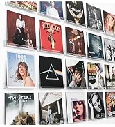 Laurensory 20 Pack Vinyl Record Shelf Wall Mount, 12-Inch Clear Acrylic Album Storage Holder, Flo...