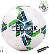 Soccer Ball Size 5 Size 4 with Pump Deflated, Official Size and Weight Long-Lasting Soccer Ball f...