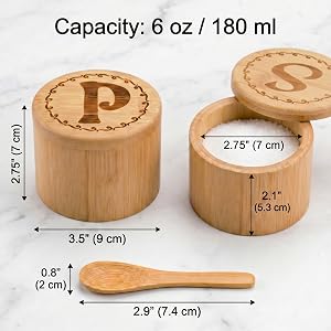 Bamboo Salt and Pepper Holder Box