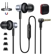 5.9ft Long Cord Earbuds Wired Noise Isolating for Chromebook Laptop PC, Ear Buds Wired with 3.5mm...