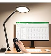 LED Desk Lamp with C Clamp for Home Office, 30 Modes for Video Conference Light, Adjustable Swing...