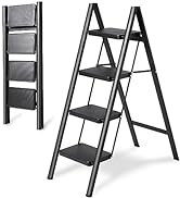 4 Step Ladder Folding Step Stool, Heavy Duty 330 Lbs Load Step Ladders for Home, Tall Kitchen/Clo...