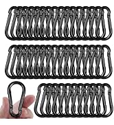 40PCS M6 Carabiner Clips,2.36Inch Spring Snap Hook Quick Link Small Carabiner Clips,Spring Link B...