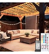 Lovelite 10ft x 10ft Net Lights Outdoor, 240LED 35 Colors Changing Gazebo Net Lights Clear Wire, ...