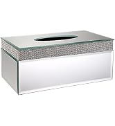 Sumnacon Crystal Rectangular Tissue Box Cover - Decorative Glass Tissue Box Holder, Sparkling Fac...