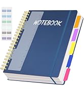 Ouzoustate 5 Subject Notebook College Ruled, 300 Pages A4 Hardcover Spiral Notebook with Removabl...