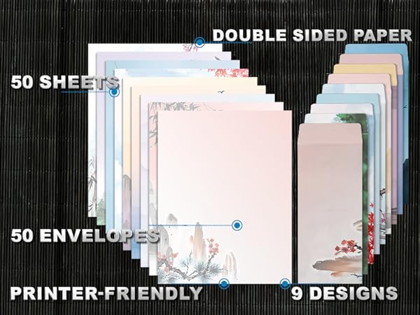 Japanese Watercolor Stationary set