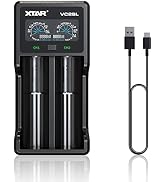 XTAR VC2SL Type C 18650 Battery Charger Universal Intelligent LCD Display 21700 Charger with USB ...
