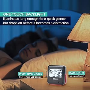 lacrosse, la crosse, 617-147, 617-43937, buzz, vibration, alarm clock, bedside, travel, portable