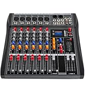 6 Channel Professional DJ Audio Mixer Sound Board Console Interface Digital Bluetooth Computer In...