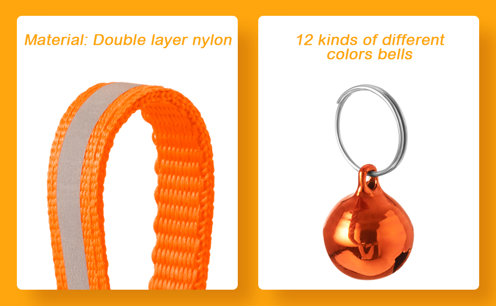 Reflective-Breakaway Cat Collars with Bells