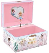 Giggle & Honey Musical Fairy Jewelry Box for Girls - Kids Music Box with Spinning Fairy and Mirro...