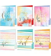 Gold Foil Decorative File Folders Letter Size-12 Pack Watercolor File Folders-1/3 Cut Tab-Letter ...