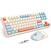 2.4G Wireless Keyboard and Mouse Combo, RGB Backlit Keyboard Mouse Set for Windows, Android & Mac...