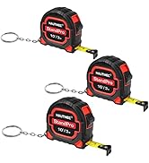 HAUTMEC 10ft Keychain Tape Measure,3 Pack Small Metric and Inches Measuring Tape,Retractable Tape...
