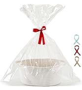Happyiren Small Gift Basket with Gift Wrap Cellophane Bag and Ribbons, Gift Baskets for Christmas...