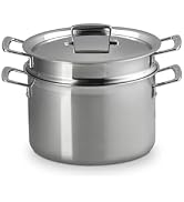 Le Creuset Stainless Steel Classic 3-Ply Deep Pasta Pot and Sieve, 7.5qt