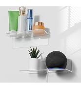 OAPRIRE Clear Acrylic Floating Shelves Set of 2 - Easily Expand Wall Space - Small Wall Shelf wit...