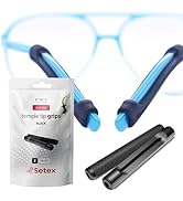 Setex Gecko Grip Temple Tip Grips for Glasses, (2 Black Pairs) USA Made, Innovative Microstructur...