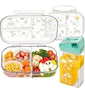 Tritan Plastic Kids Bento Box & Straw Water Bottle: Leakproof for Girls Boy | BPA-Free Drop-Proof...