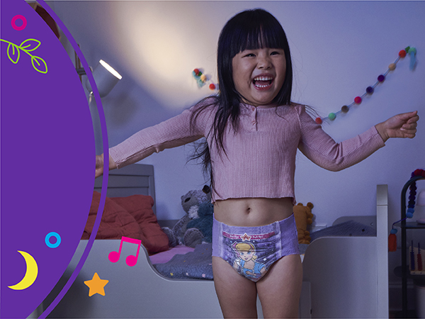 Toddlers are always on the go. Pull-Ups allow you to make quick changes while they are standing up.