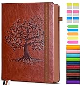 Vintage Leather Journal with 300 Numbered Pages,A4 Lined Journal for Men Women,Daily Journals for...