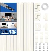 Delamu 157in Cord Hider, Cord Cover Wall Cable Management, Paintable Wire Cover for Cords, Cable ...