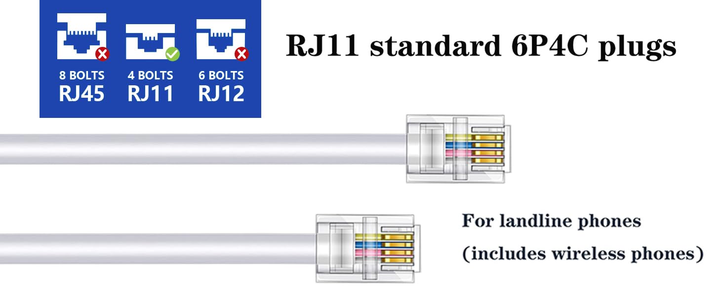 Yumiwoow RJ11 6P4C Telephone Wires