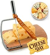 Easy Cutting Stainless Steel Cheese Slicer for Block Cheese - 8.35x9.17x0.94 Block Cheese Cutter ...