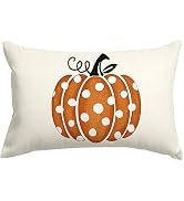 RABUSOFA Fall Decor Pillow Covers - 12x20 Inch Polka Dot Pumpkin Decor Autumn Thanksgiving Lumbar...