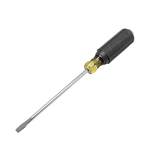 Screwdriver with narrow flathead tip for access in limited space