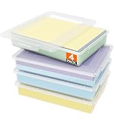 Lifewit 4 Pack Paper Organizer Storage, 32 x 23 cm/12x9 Multi-Purpose Plastic File Box with Latch...
