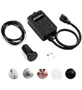 Garbage Disposal Air Switch Kit Dual Outlet Sink Top Waste Disposer On/Off Switches with ABS Powe...