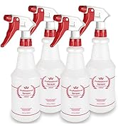 Uineko Plastic Spray Bottle (4 Pack, 24 Oz, All-Purpose) Heavy Duty Spraying Bottles Leak Proof M...