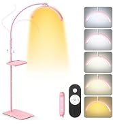 LIONVISON Half Moon Lash Light: 6500K LED Lamp Ring Light with Tray - 360° Flexible Gooseneck Dur...