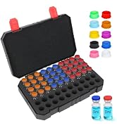 KNOCKO 3ml Peptide Case for Fridge and Travel - 60 Slots + 10Pcs 3ml Glass Vial Caps (10 Colors),...