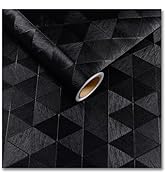 CRE8TIVE Black Peel and Stick Wallpaper Textured Modern Black Contact Paper for Cabinets Countert...