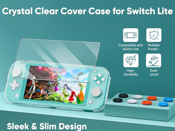 crystal clear cover case for nintendo switch lite