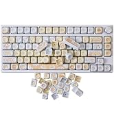 GK GAMAKAY 150 Keys Purple&White Keycaps Set, Cherry Profile PBT Five-Sided Thermal Sublimation K...