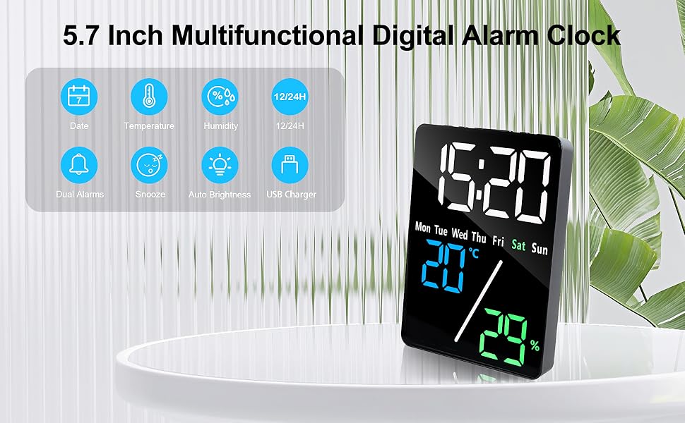 digital alarm clock black