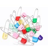 20 Pcs 2 Inch Baby Infant Child Cloth Nappy Diaper Pins Safety Locking Holder Colorful Safety Pin...