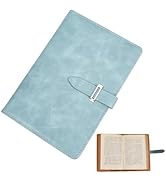 CRASPIRE A5 Leather Notebook Cover Cyan Waterproof Envelope Folder Refillable Notebook Business B...