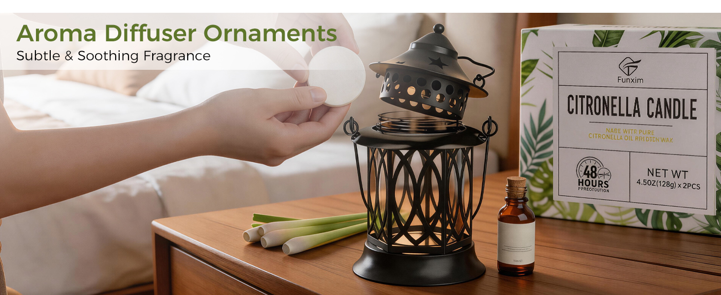 Candles with Metal Lantern Holder