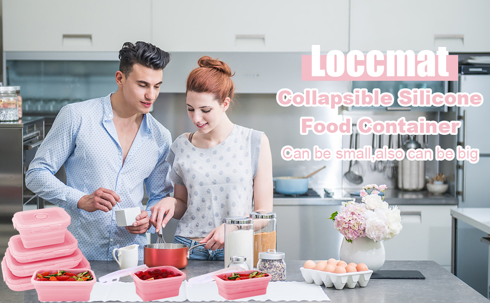 Collapsible Silicone Food Storage Containers