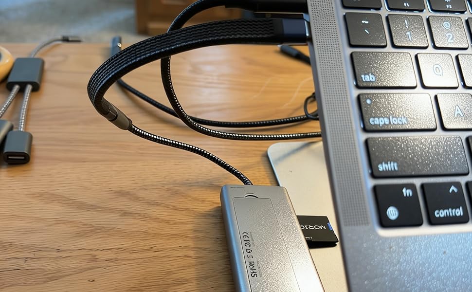 Short USB C Extension 40Gbps, Flat USB C Cable