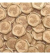UNIQOOO Wax Seal Stickers - Eucalyptus Wedding Invitation Envelope Seal Stickers, 50 Pcs Self- Ad...