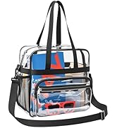 Paxiland Clear Bag for Stadium Events, 12x6x12 Inches Clear Tote Bag with Detachable Strap for Sp...