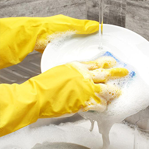 rubber gloves for dishwashing